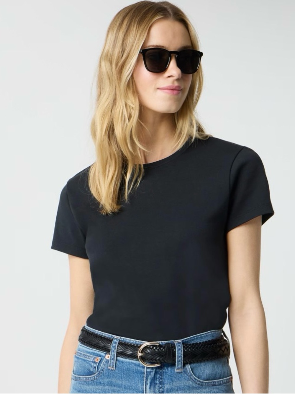NWT J. Crew Essential Crewneck Tee Short Sleeve Black